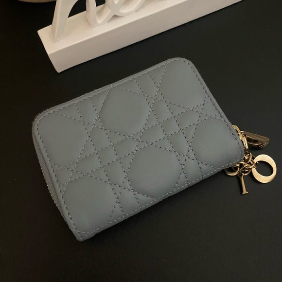 Lady Dior Voyageur Small Coin Purse Cloud Blue - Picture 2 of 16